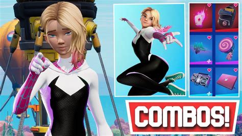 new best spider gwen skin [gwen stacy style] [season 4 battle pass] combos fortnite youtube