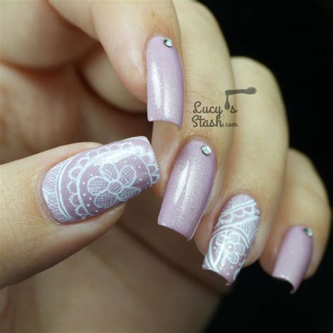 Romantic Freehand Lace Nail Art Lucys Stash Lace Nails Lace Nail