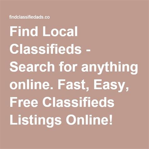 Find Local Classifieds Search For Anything Online Fast Easy Free Classifieds Listings