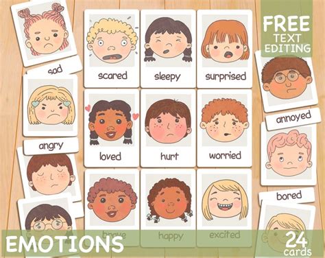 Emotions And Feelings Printable Worksheets Emotions Flashcards Feelings Flashcards Emoji