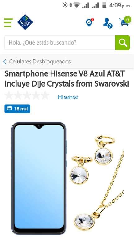 Sams Club Smartphone Hisense V8 Azul Atandt Incluye Dije Crystals From