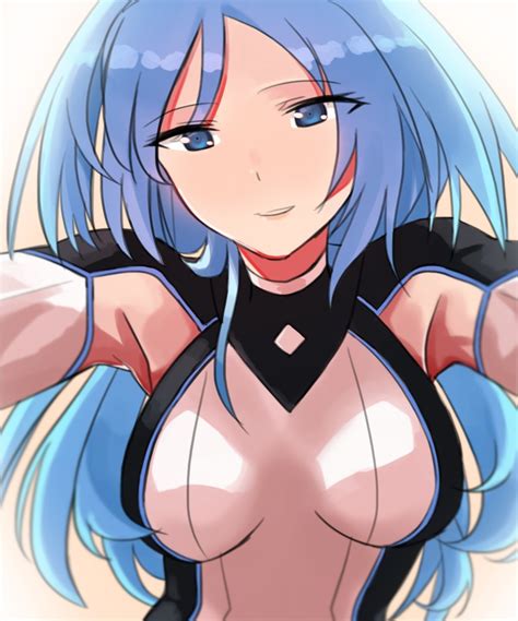 Krulcifer Einfolk Saijaku Muhai No Bahamut 10s 1girl Armpits Blue Hair Bodysuit Breasts