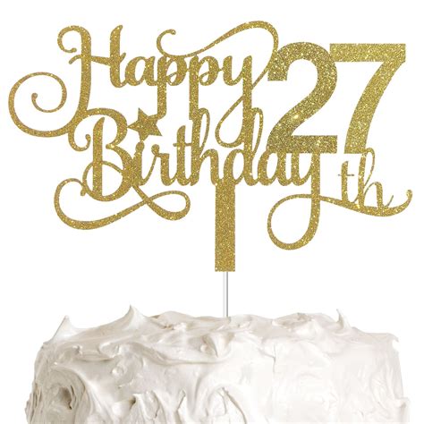 Alpha K Gg 27th Birthday Cake Topper Happy 27th Birthday Cake Etsy Uk