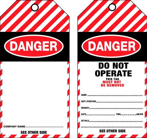 Danger Blank Safety Tags Uss