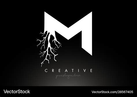 Letter M Design Logo With Creative Tree Branch M Vector Image