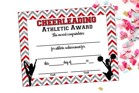 Instant Download Cheerleading Certificate Cheerleading Etsy Free