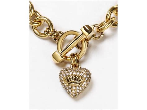 Juicy Couture Pave Heart Necklace 16 In Gold Metallic Lyst
