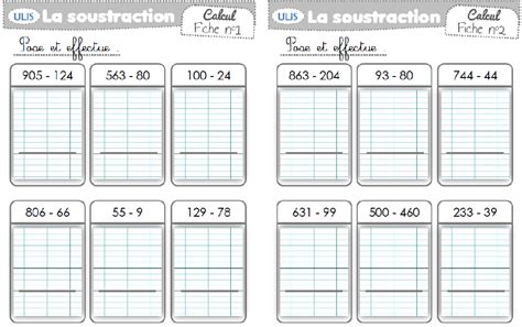 De la séquence jusqu'à l'évaluation. Soustraction avec et sans retenue | Soustraction ...