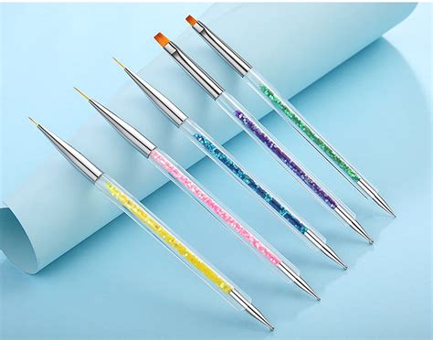 5 Pieces Double Headed Nail Brush Dotting Pen Detailing Striping Nail