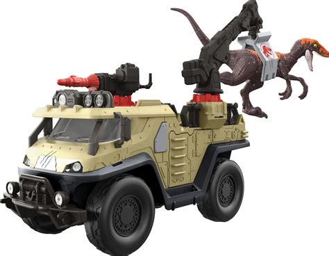 Buy Jurassic World Toys Dominion Capture And Crush Truck With Velociraptor Vehicle Toy With Tranq