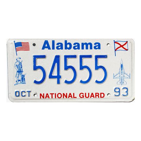1993 Alabama National Guard 54555 Military License Plates