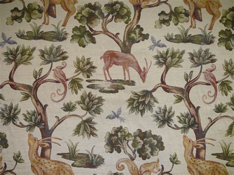Cotton Blend Tapestry With Forest Animals