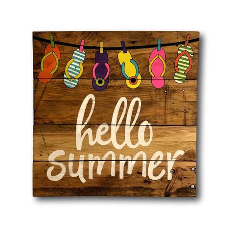 Hello Summer Sign Front Door Sign Summer Welcome Sign Etsy Summer