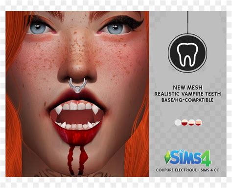 Realistic Vampire Teeth Sims 4 Vampire Teeth Cc Hd Png Download