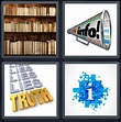 4 Pics 1 Word Answer for Books, Megaphone, Truth, Info | Heavy.com
