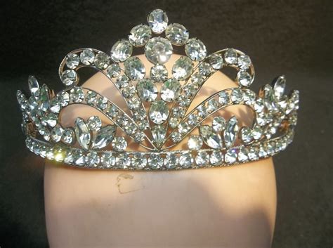 Vintage Rhinestone Tiara Crown Very Beautiful And Well Made Unknown