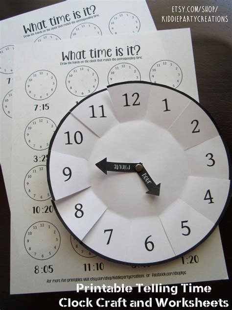 Making A Clock Worksheet Favourite Learning To Tell Time Craft