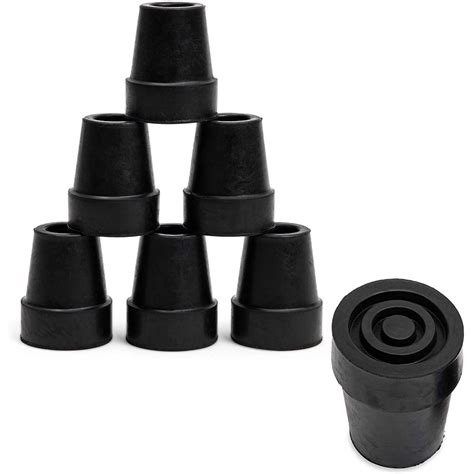Black Rubber Tips For Canes And Walkers 05 Inches 6 Pack Walmart