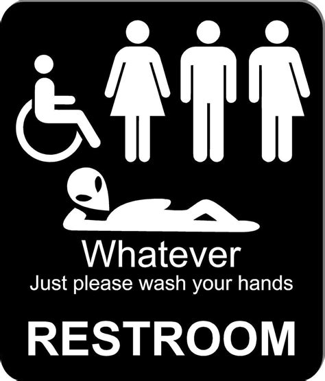 Funny Bathroom Sign 8 12 X 10 Restroom Sign Aluminum New An Alien Men