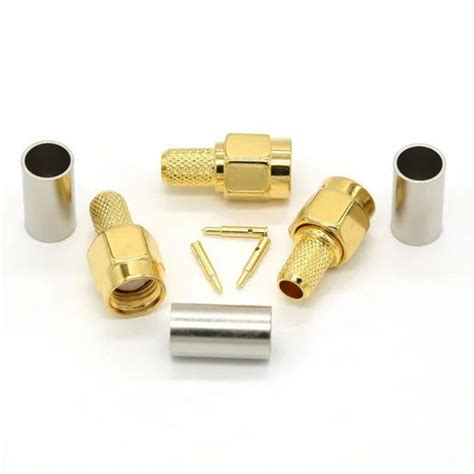 Srfs Sma Male Crimp Connector For Lmr Cable Dc Ghz Contact Material Brass At Rs