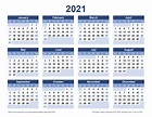 2021 Calendar Templates and Images