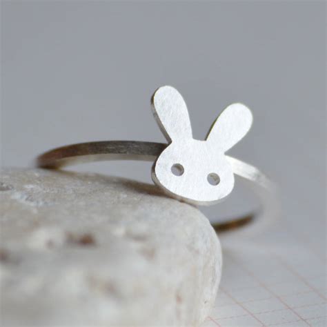 Sterling Silver Bunny Rabbit Ring By Huiyi Tan
