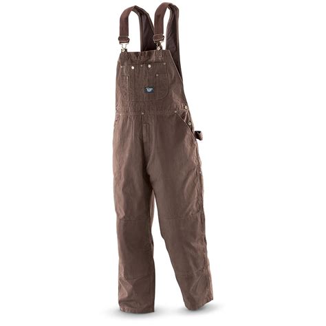 Walls Tall Flannel Lined Bibs Bark Brown 177351 Overalls