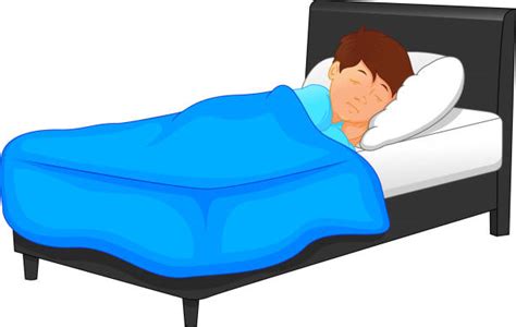 Royalty Free Sleeping Boy In Bed Clip Art Vector Images