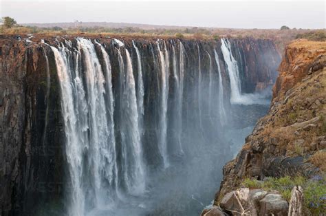 Scenic View Of Victoria Falls Zambezi River Zimbabwe Stock Photo