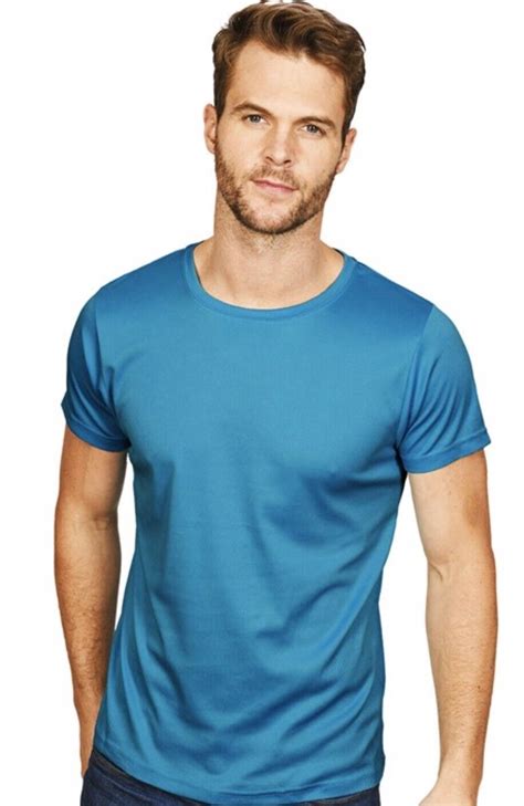 Mens Plain T Shirt Mens Polyester Crew Neck T Shirts Tee Top Muscle