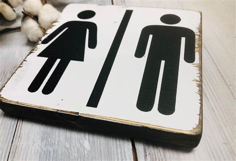 Master Bathroom Sign His And Hers Bathroom Signs Male And Etsy