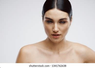 Naked Woman Close Covering Breast Hands Foto Stok Shutterstock