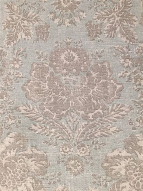 Light Blue Light Gray And White Farmhouse Floral Upholstery Fabric