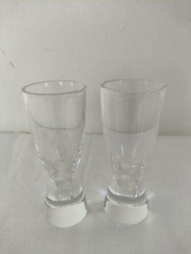 Pair Of Steuben 1950 S Design Crystal Cordial Liqueur Shot Glass 3938927208