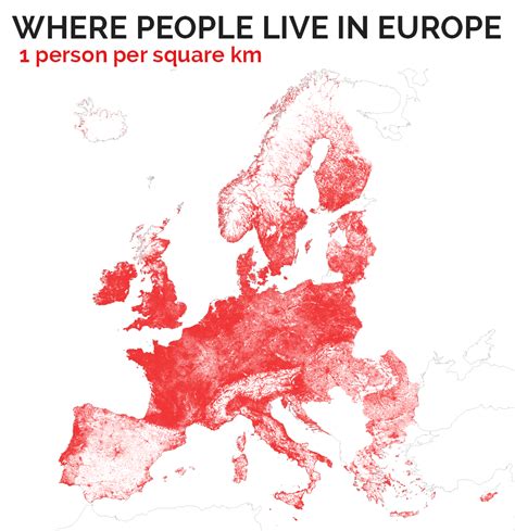 Population Density Map Europe Map Vector