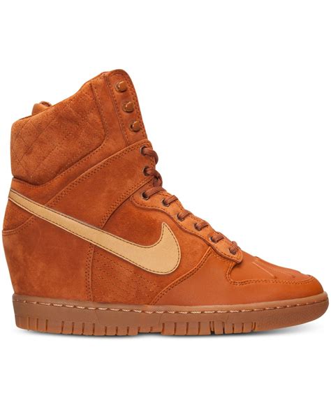 Nike Womens Dunk Sky Hi 20 Sneakerboot From Finish Line In Brown Lyst