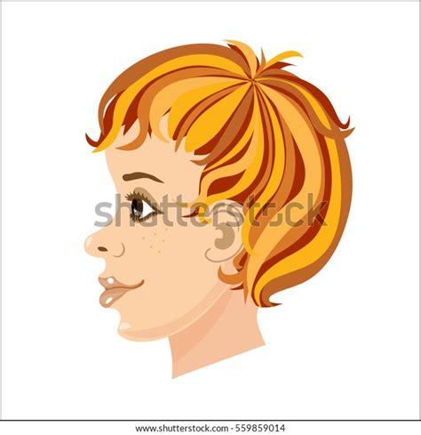 Portrait Redhead Man Profile On White Stock Vector Royalty Free