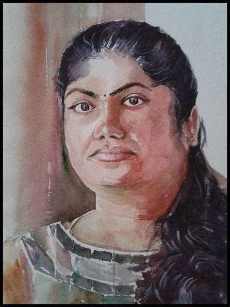 Water Color Portrait Of My Wife Watercolor Portraits Colorful