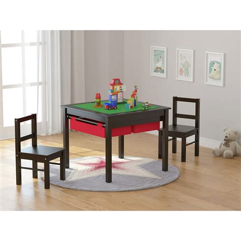 Utex 2 In 1 Kids Multi Activity Table And 2 Chairs Set With Storage