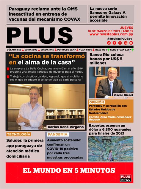 Portada Plus Jueves 18 De Marzo De 2021 Revista Plus