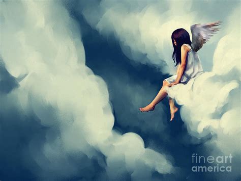 Painting Of Beautiful Angel Sitting Digital Art By Archv Fine Art America