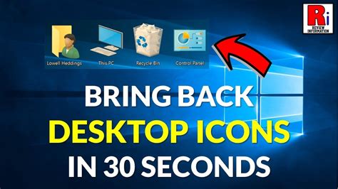 How To Bring Back Desktop Icons In 30 Seconds Windows 10 Youtube