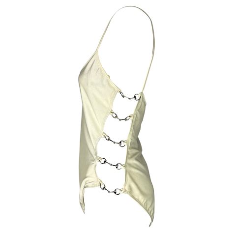 Ss 1997 Gucci Tom Ford Sheer White Mesh Plunging Swimsuit For Sale At
