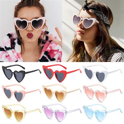 Retro Love Heart Sunglasses Fashion Clout Goggle Vintage Sunglasses
