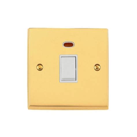 1 Gang 20a Double Pole Switch With Neon Victorian Polished