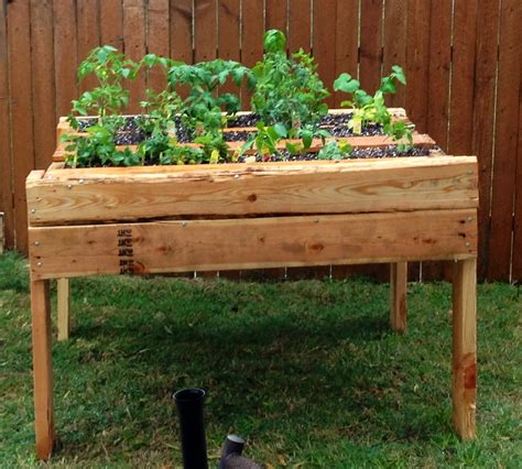 Reclaimed Pallet Table Vegetable Garden Raised For Ease Of Access