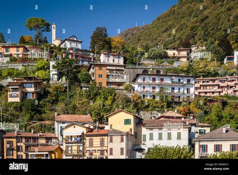 The Lake Como Village Of Argegno Lombardy Italy Europe Stock Photo