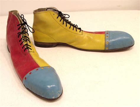 Pair Of Long Multicolor Vintage Clown Shoes For Sale At 1stdibs