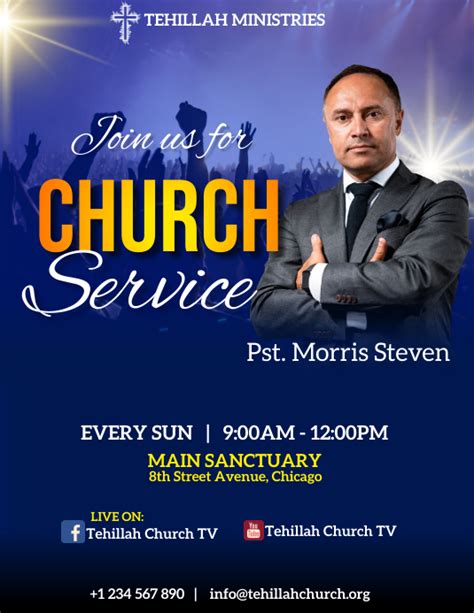 Copy Of Church Service Invitation Flyer Postermywall