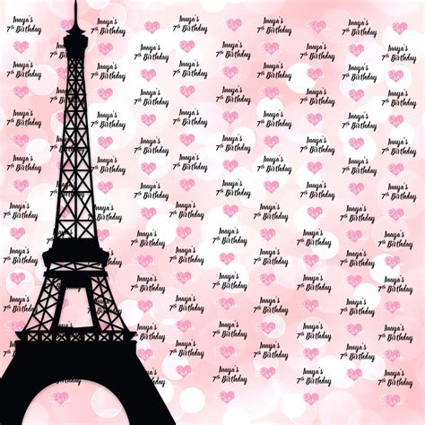 Paris Photo Backdrop Step And Repeat Eiffel Tower Backdrop Etsy